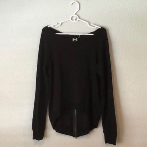 H by Bordeaux Black ZIP Back Sweatshirt